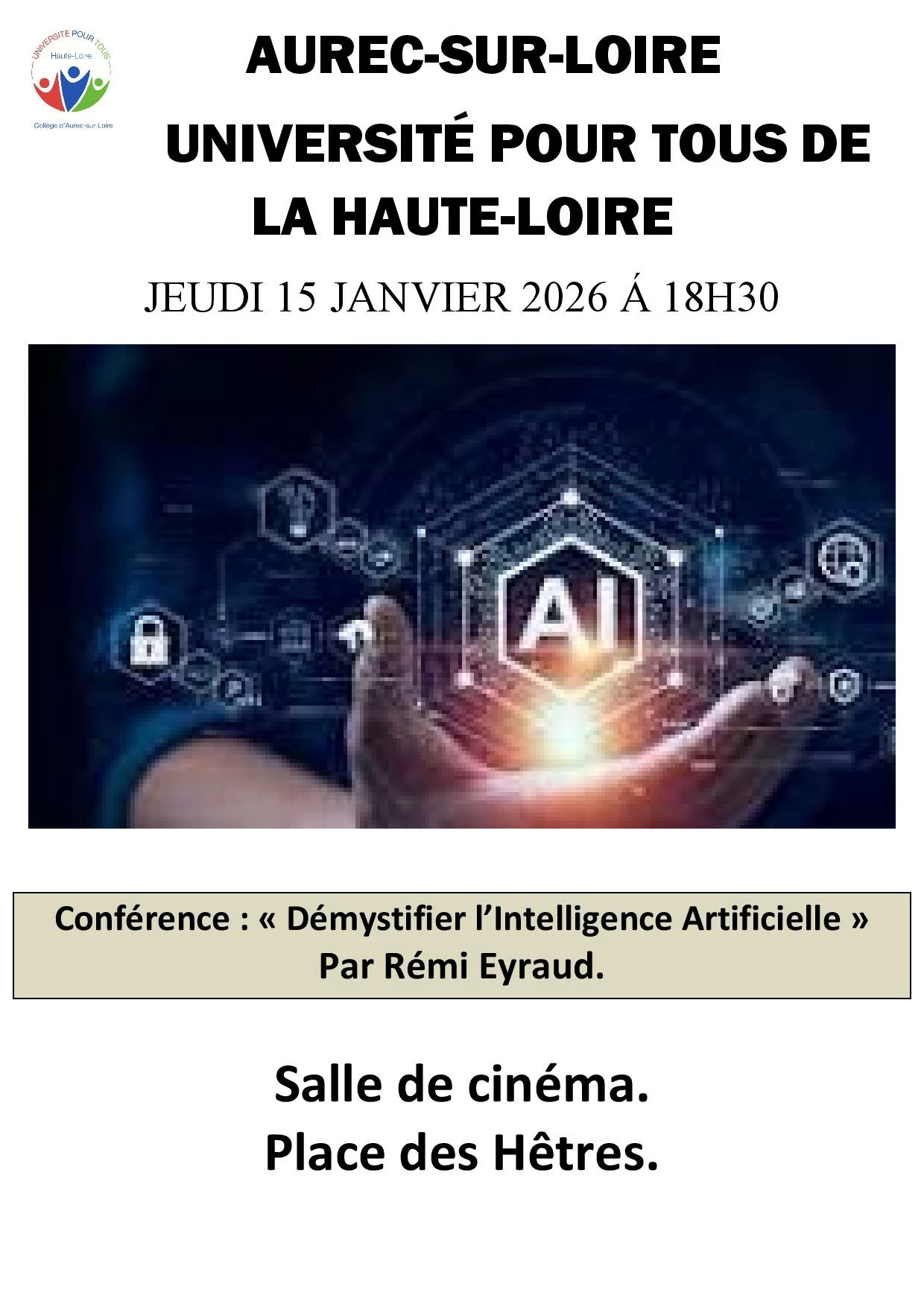 Conférence « Démystifier l’Intelligence Artificielle »