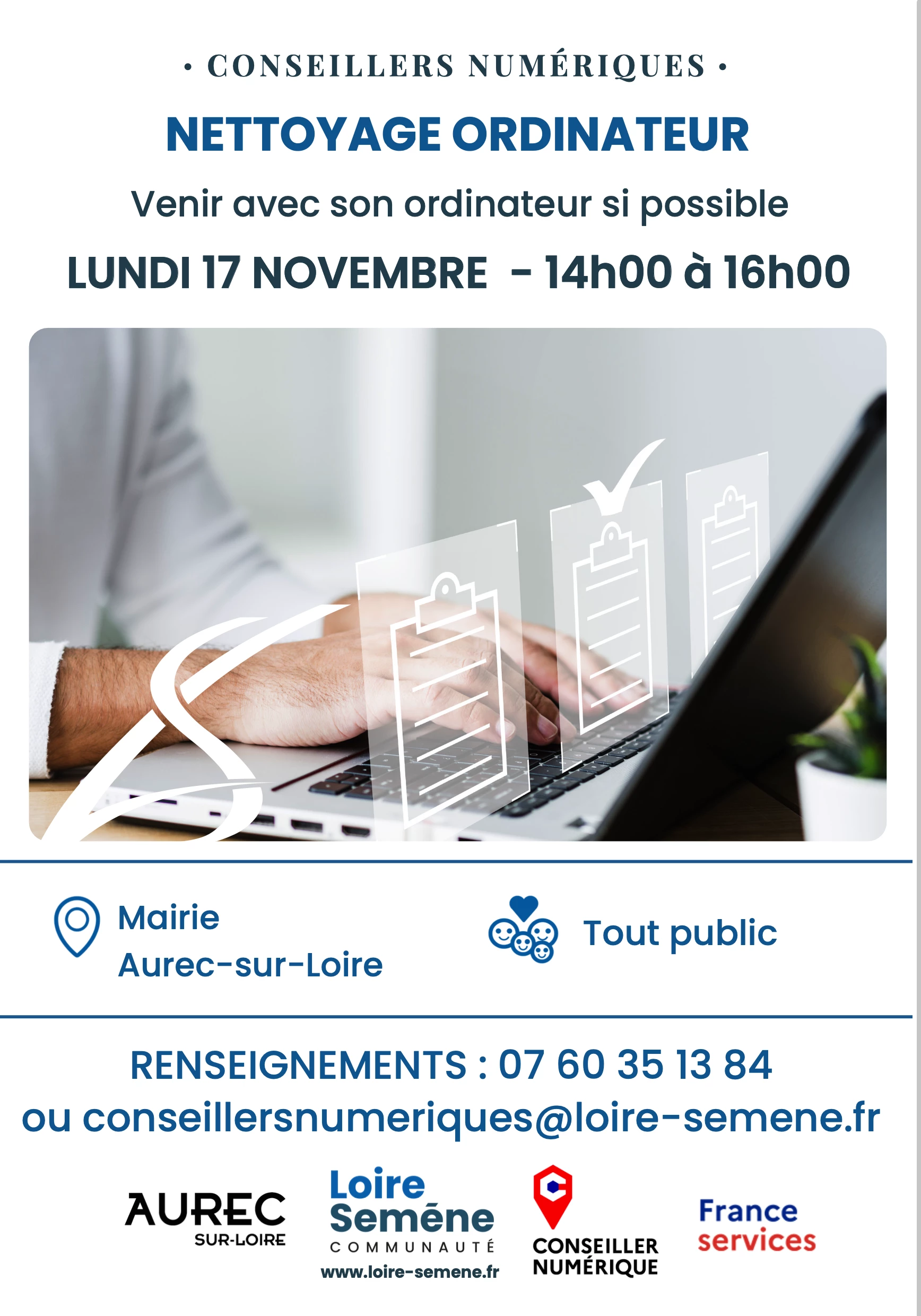 Nettoyage ordinateur avec les conseillers numériques