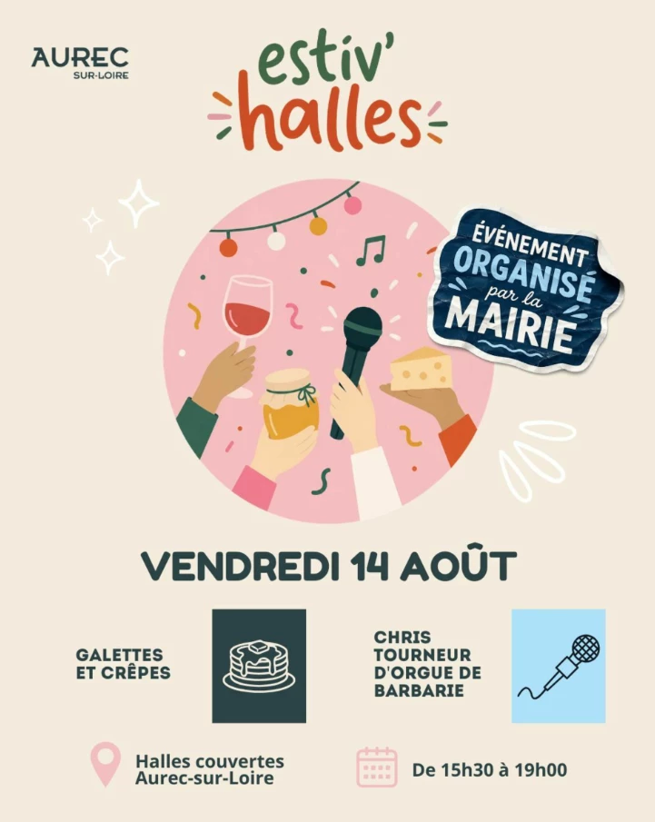 Les Estiv’halles d’Aurec-sur-Loire – Galettes/crêpes et orgue de barbarie